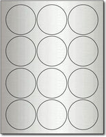 80 lb  Labels Round Inkjet Silver Foil, size A6, measure (2 1/2" Round) , compatible  with Inkjet, Foil