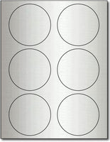 80 lb  Labels 2 Round Inkjet Silver Foil, size A6, measure (2 1/2" Round) , compatible  with Inkjet, Foil