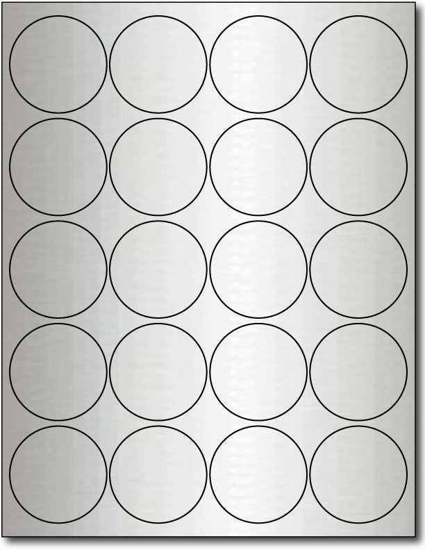 80 lb Inkjet Silver Foil, measure (3 1/3" Round) , compatible with Inkjet, Foil