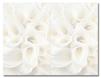110 lb White Calla Lilies 2-Up Invitations And Envelopes, measure(8 1/2" x 5 1/2"), compatible with inkjet and laser, matte both sides