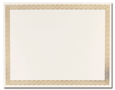 32lb Braided Gold Foil Certificates ,  measure (8 1/2" x 11") , compatible with inkjet and laser