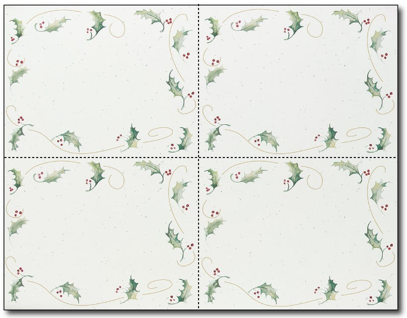 110lb Holly Bunch Holiday Postcards Sheets, measure (8 1/2" x 11") , compatible with inkjet and laser