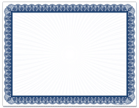 24lb Blue Value Certificates , measure (8 1/2" x 11") , compatible with inkjet and laser