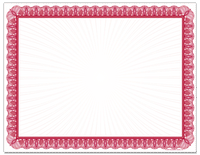 24lb Red Value Certificates , measure (8 1/2" x 11") , compatible with inkjet and laser