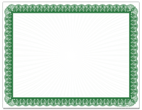 24lb Green Value Certificates , measure (8 1/2" x 11") , compatible with inkjet and laser
