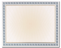 65lb Westminister Gold Foil Blue Border Certificates ,measure (8 1/2" x 11") , compatible with inkjet and laser