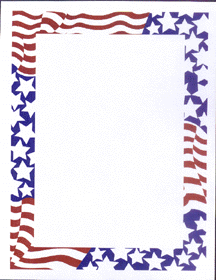 24lb Stars & Stripes Paper Sheets, measure (8 1/2" x 11") , compatible with copier, inkjet and laser