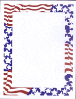 24lb Stars & Stripes Paper Sheets,  measure (8 1/2" x 11") , compatible with copier, inkjet and laser