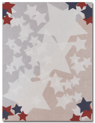 50 lb Stars Letterhead, measure(8 1/2" x 11"), compatible with inkjet and laser, matte both sides