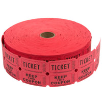 Red Raffle Tickets - Numbered Pieces - Twin Ticket Attached