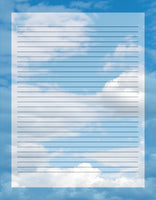 Head in the Clouds Lined Stationery - Lined Letter Writing Paper - 50 Sheets - 8.5 x 11 - Decorative Printer Paper