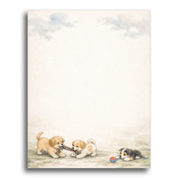 Playful Puppies Stationery Paper – 50 Sheets | 28lb Bond (70lb Text) Premium Writing Paper for Letters, Notes, Invitations & Thank You Cards