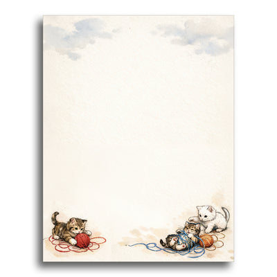 Playful Kittens Stationery Paper – 50 Sheets | 28lb Bond (70lb Text) Premium Writing Paper for Letters, Notes, Invitations & Thank You Cards