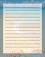 Sandy Shores - Lined Letter Writing Paper - 50 Sheets - 8.5 x 11 - Decorative Printer Paper