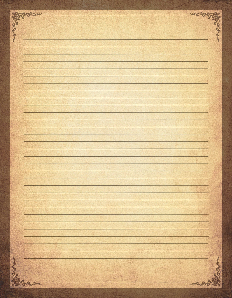 Vintage Leterhead - Antique Lined Stationery Letter Writing Paper - 50 Sheets - 8.5 x 11 - Decorative Printer Paper
