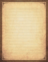 Vintage Leterhead - Antique Lined Stationery Letter Writing Paper - 50 Sheets - 8.5 x 11 - Decorative Printer Paper