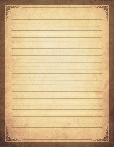 Vintage Leterhead - Antique Lined Stationery Letter Writing Paper - 50 Sheets - 8.5 x 11 - Decorative Printer Paper