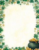 Pot of Gold with Clovers - St. Patrick's Day Stationery Paper - 8.5 x 11