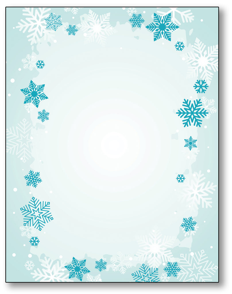 Falling Snowflakes Stationery Paper for Winter & Holiday Events