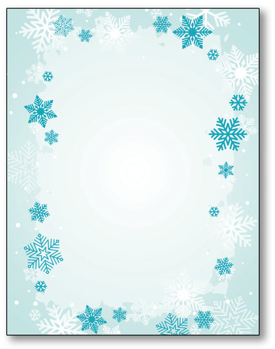 Falling Snowflakes Stationery Paper for Winter & Holiday Events