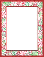 Festive Peppermint Candy Stationery Paper - Festive Red, Green & White Holiday Design for Winter & Christmas Events