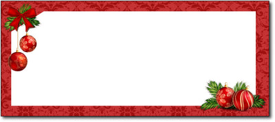 Christmas Envelopes -  Red Bulbs - (#10 Envelopes)