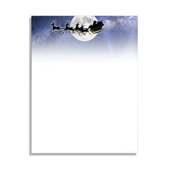 Moonlight Santa - Christmas Stationery - 60lb Text