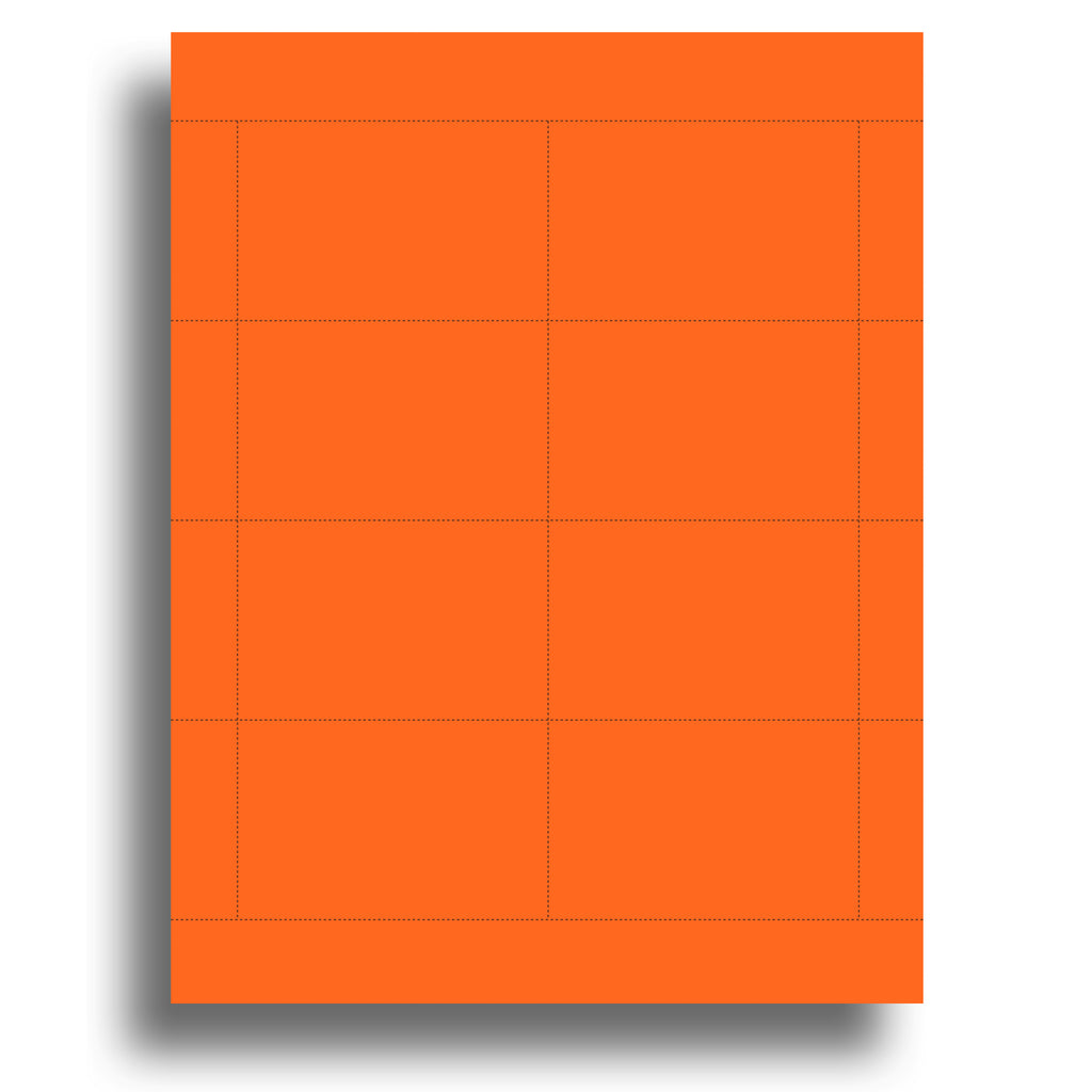 8up 65lb Cover Bright Orange Name Badge Inserts