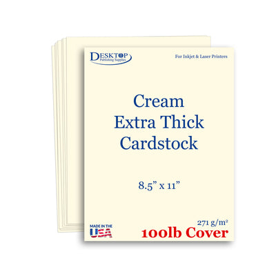 100lb Cream Cardstock | 8 1/2 X 11