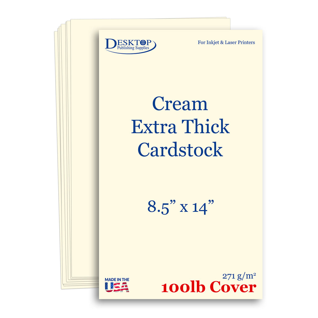 100lb Cream Cardstock | 8 1/2 X 14 | (Legal | Menu Paper)