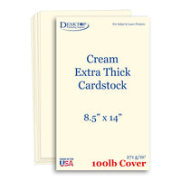 100lb Cream Cardstock | 8 1/2 X 14 | (Legal | Menu Paper)