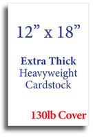 Blank Cardstock | White | 12" X 18" (130lb Cover)