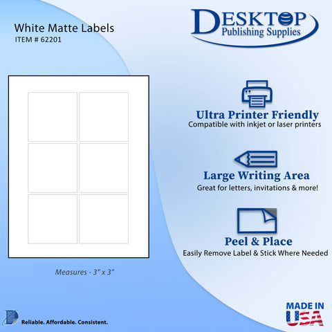 6up 3" x 3" Square Labels