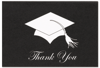 100 lb Grad Hat Thank You Cards & Envelopes, measure(4.87" x 3.375" ), compatible with copier, inkjet and laser, matte both sides