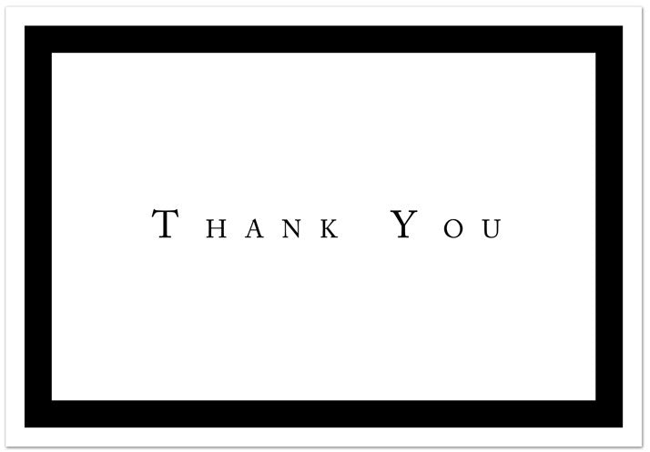 65 lb Formal Black Thank You Note, measure (3.375" x 4.875") , compatible with copier,inkjet and laser , matte both sides