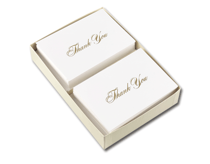 65 lb Gold Thank You Note, measure (3.375" x 4.875") , compatible with copier,inkjet and laser , matte both sides