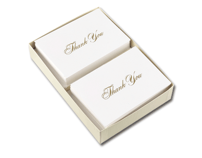 65 lb Gold Thank You Note, measure (3.375" x 4.875") , compatible with copier,inkjet and laser , matte both sides