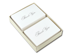 65 lb Silver Thank You Note, measure (3.375" x 4.875") , compatible with copier,inkjet and laser , matte both sides