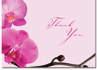 100 lb Pink Orchids Thank You Note Cards & Envelopes, measure(4.87" x 3.375" ), compatible with copier, inkjet and laser, matte both sides
