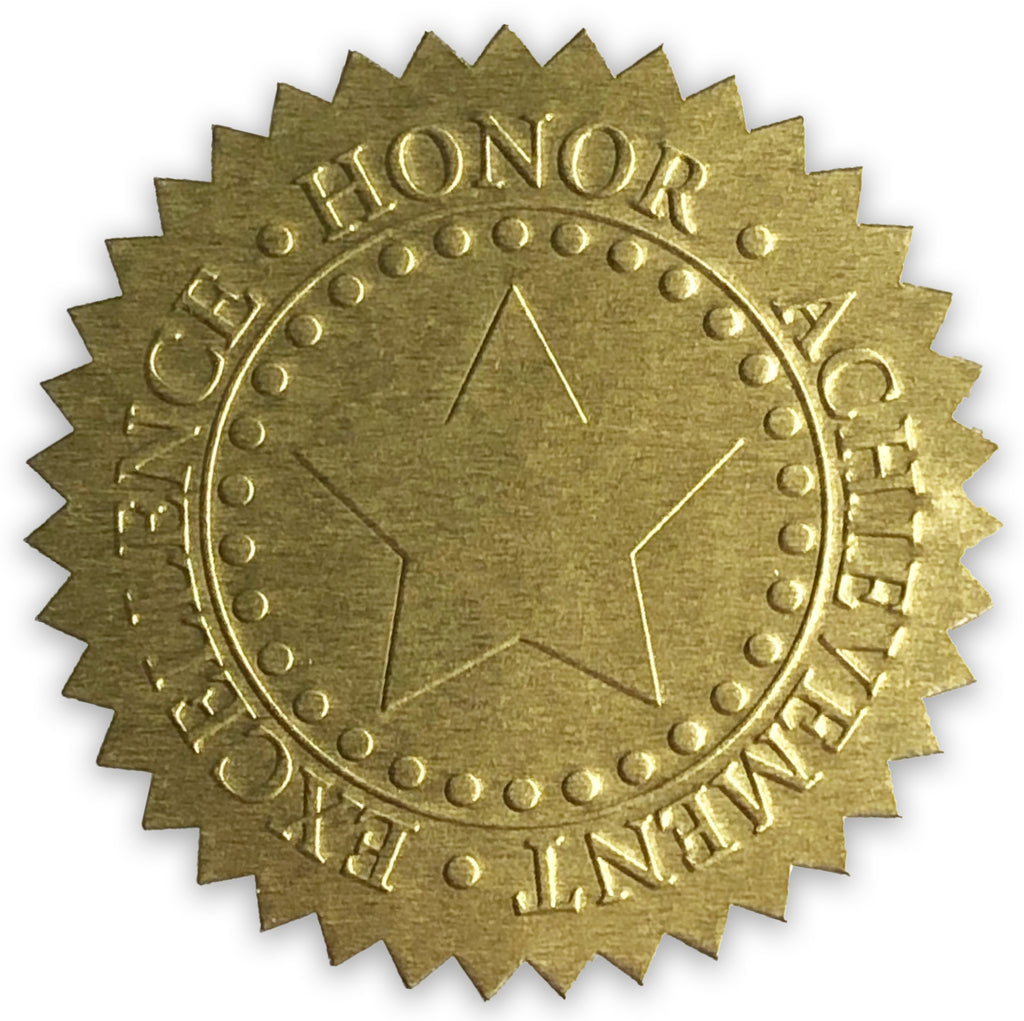 Embossed Gold Foil Seals | Certificate Sticker