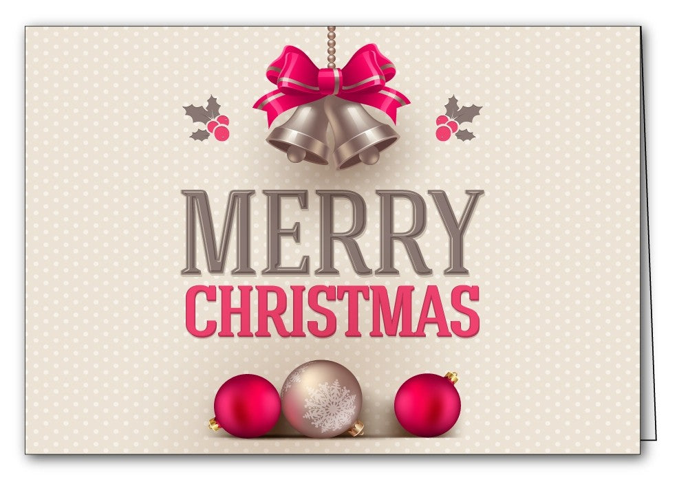 bells & bulbs ornaments christmas xmas holiday cards merry christmas & happy new year cards