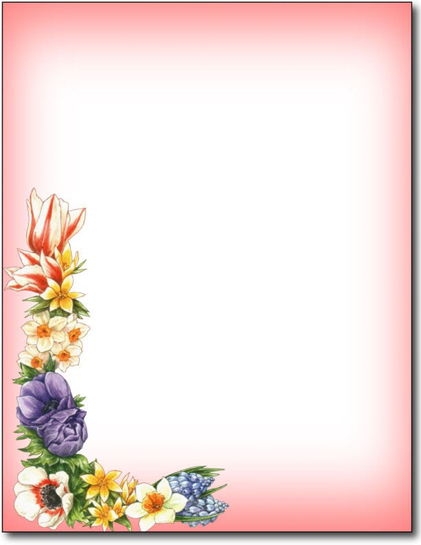 Floral Corner Stationery Paper - 100 Sheets