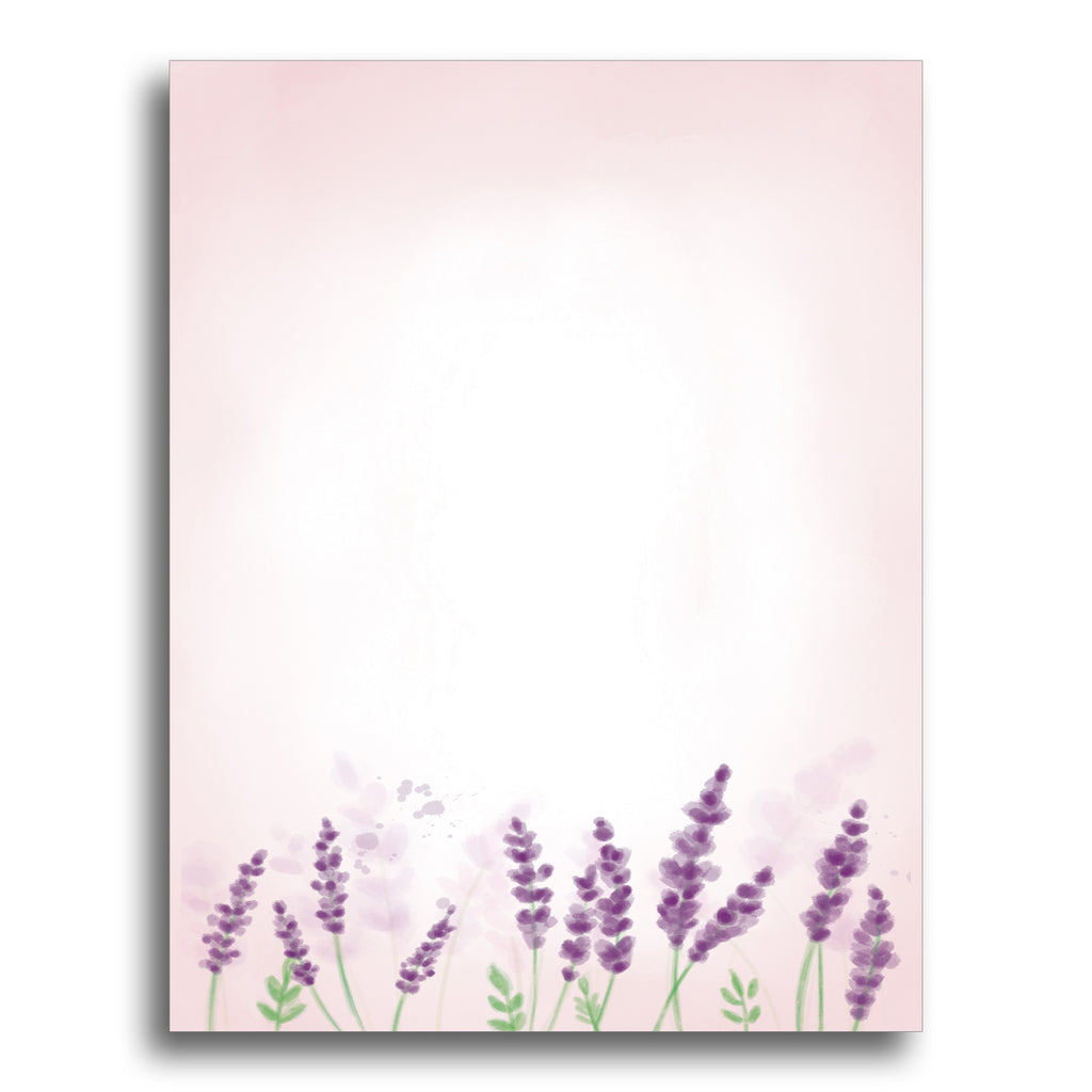 Lavender Floral Stationery Paper