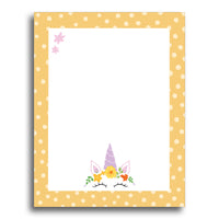 Polka Dot Unicorn Stationery Paper