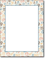 50lb School Border Stationery, measure(8 1/2" x 11"), compatible with inkjet and laser