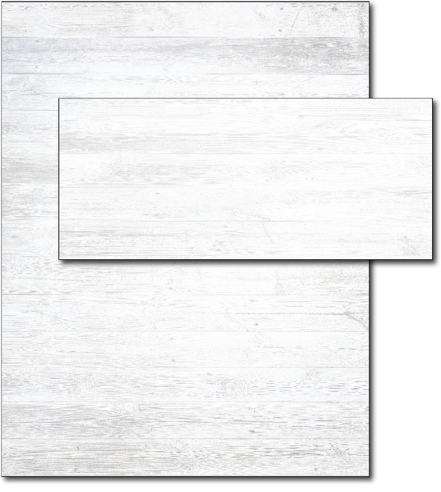 Letterhead with Envelope | White Wood Background