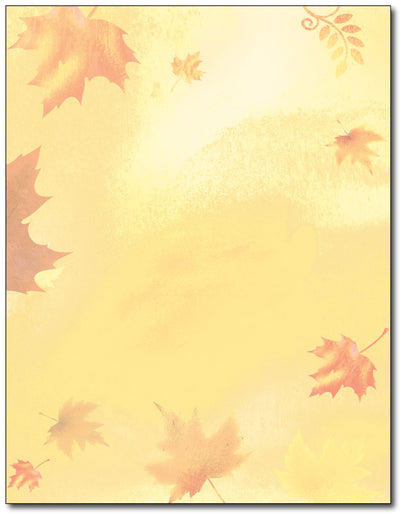 Golden Fall Leaves Stationery