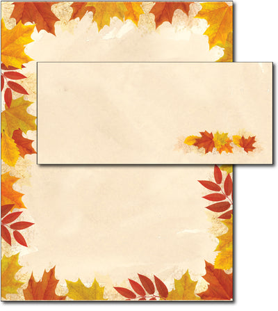 Autumn Leaves Border Fall Paper & Envelopes