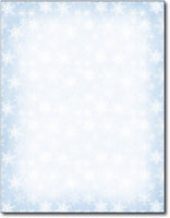 Blue Snowflakes Holiday Letterhead , measure(8 1/2" x 11"), compatible with inkjet and laser