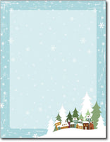 Winter Village Holiday Stationery, measure(8 1/2" x 11"), compatible with inkjet and laser